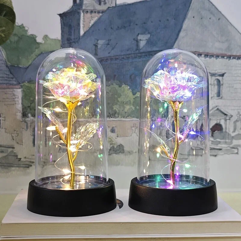 Artificial Rose Flowers Valentines Day Gift for Girlfriend Eternal Rose LED Light - Image 24