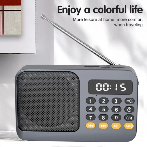 Portable Radio Music Player Handheld Rechargeable Digital FM USB TF MP3 Player Speaker - Image 22