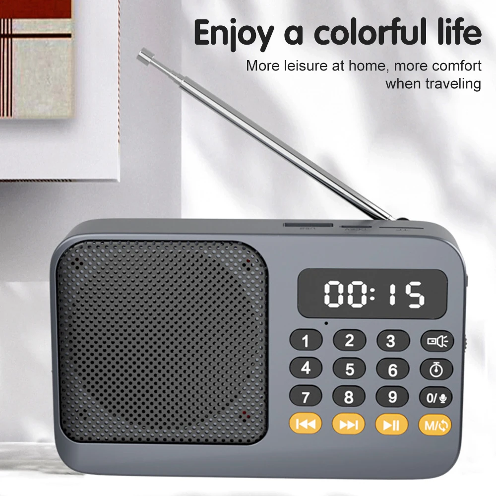 Portable Radio Music Player Handheld Rechargeable Digital FM USB TF MP3 Player Speaker - Image 22