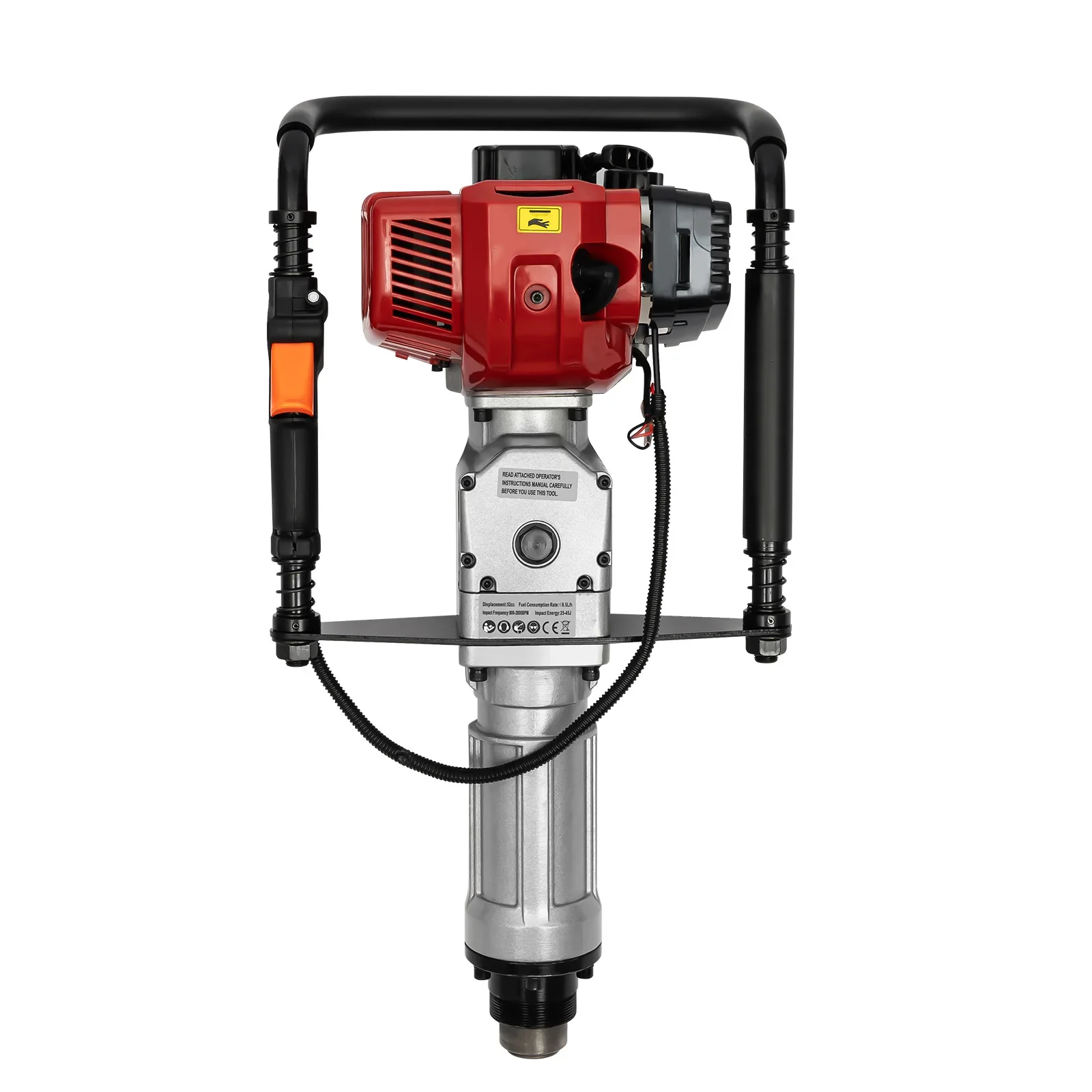 1900W 2-stroke gasoline pile driver Gardens Air Cooling 52CC, Single-cylinder 6500RPM socket ground auger 55-70mm - Image 15