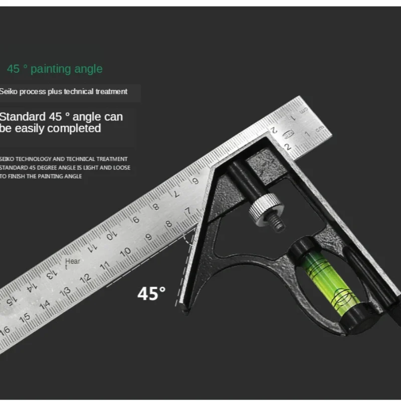 300mm Stainless Steel Angle Combination Square Ruler - Image 5