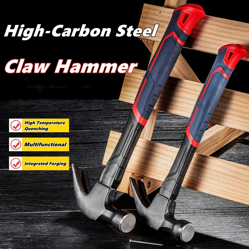 Multifunctional Claw Hammer Ramshorn Nail Hammer Engineering Handle Lightweight