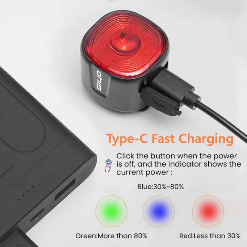 Bicycle Smart Brake Tail Light Mtb Road Bike Auto Brake Sensing Light Sb Rechargeable Ipx6 Waterproof Led Warning Rear Lamp - Image 2