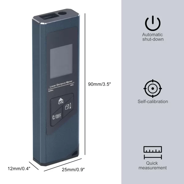 Mini Laser Rangefinder Digital Tape Measure Laser Ruler USB Charge Aluminum Alloy Fuselage Portable Digital Laser Distance Meter - Image 2