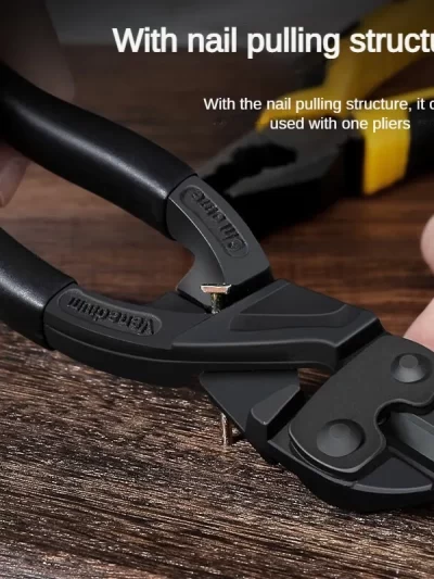 Deli 8 inch Black Bolt Cutters CR-V Steel Wire Cutters Multifunction Pliers with Nail Pulling