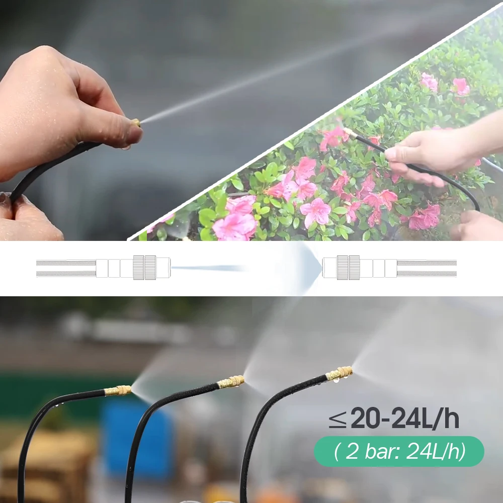 30M-5M DIY Free Bending Universal Sprayer Kit 8mm Hose Patio Misting Cooling System for Garden Plant Fogging - Image 4