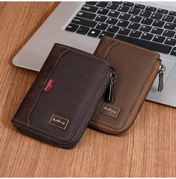 Baellerry RFID Simple Short Men Zipper Wallets Luxury Brand Card Holder Photo Holder Coin Pocket - Image 24
