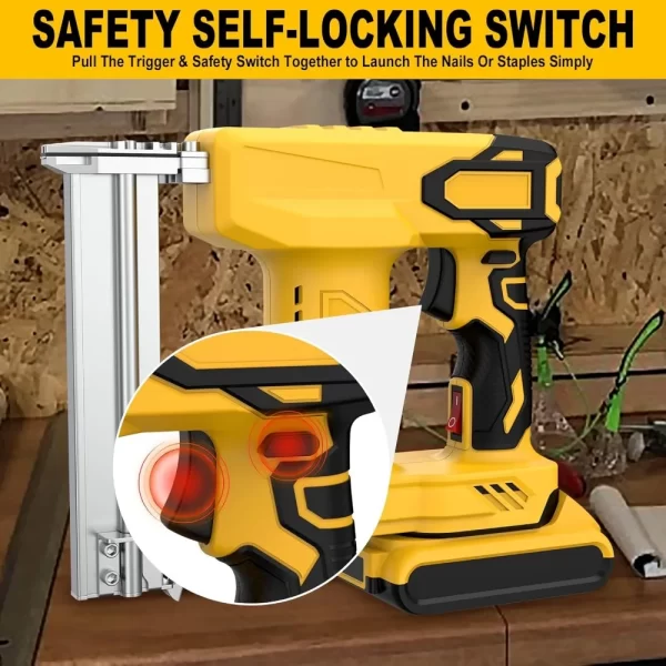 18 Gauge Cordless Brad Nailer Compatible with Dewalt 20V Battery (Not Included), Electric Nail Gun/Staple Guni - Image 4