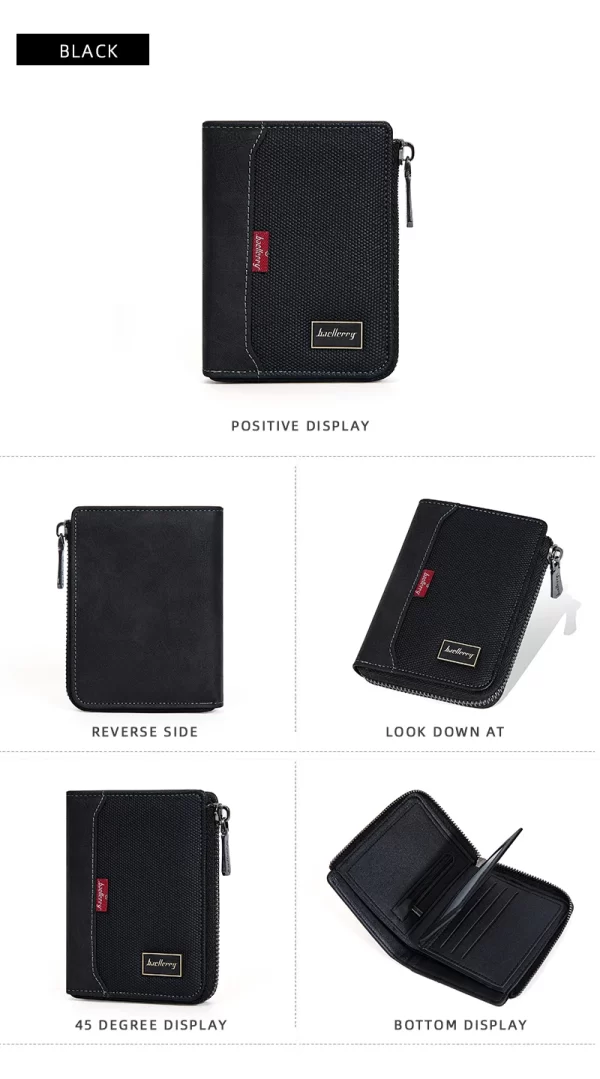Baellerry RFID Simple Short Men Zipper Wallets Luxury Brand Card Holder Photo Holder Coin Pocket - Image 18