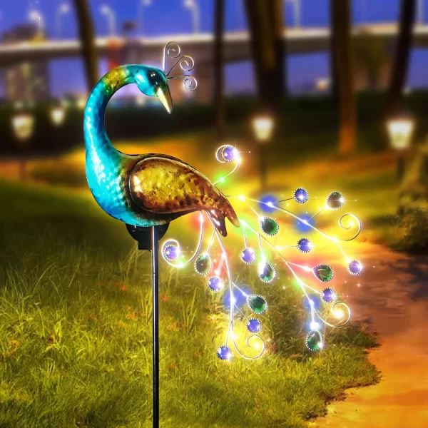 1 PC Peacock Animal-Shaped Solar Garden Lamp Outdoor Decorative Lighting Automatic Sensor Solar-Powered - Image 6