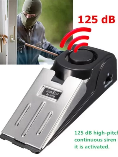 Security protection 125dB super loud anti-theft alarm system, household wedge-shaped door stopper