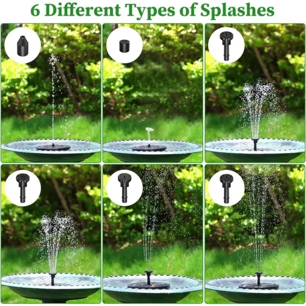 1W/1.5W/2.5W Outdoor Solar Fountain Suitable for Garden Pond Solar Fountain Pump Kit with 6 Nozzles - Image 13