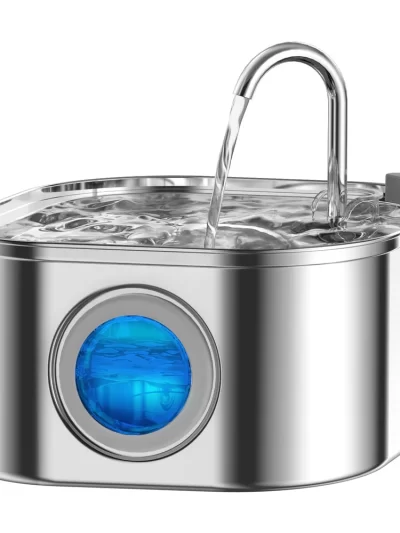 3.2L Stainless Steel Pet Water Feeder Auto Cat Fountain Smart Dog Water Dispenser Visual Window