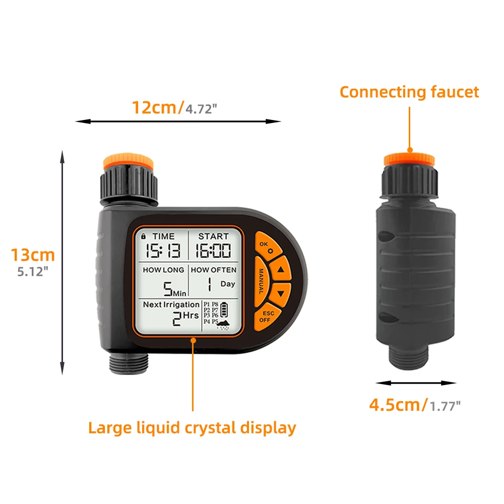 MUCIAKIE 20M Smart Garden Timer Irrigation Set IPX5 Waterproof LCD Automatic Watering Controller Set With Rain Sensor - Image 2