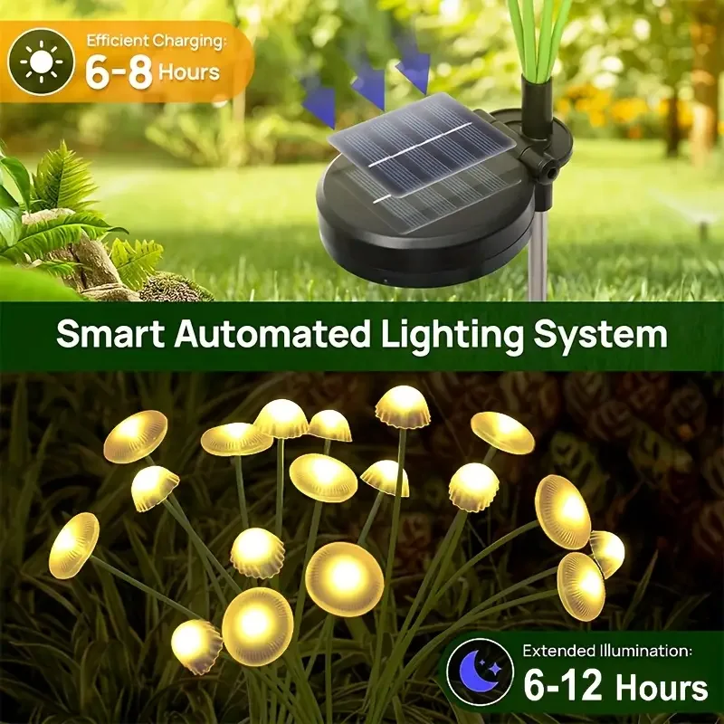 Solar 6LEDS Jellyfish Lights Mushroom Lights Solar Lights Waterproof Firefly Light - Image 4