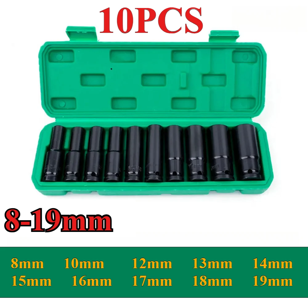 1/2Inch Drive 6-Point Impact Socket Set Drive Metric Wrench Socket Deep Impact Socket - Image 16