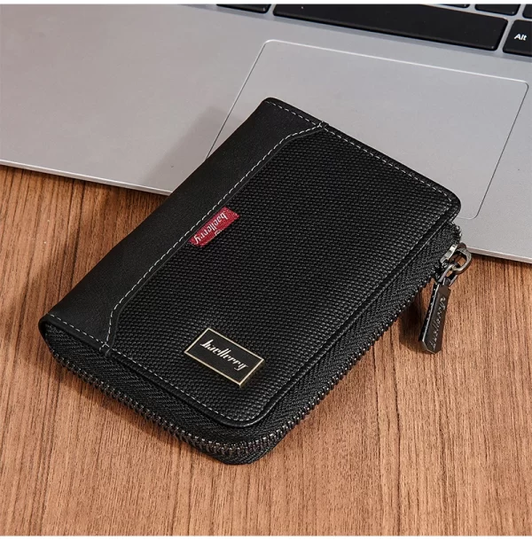 Baellerry RFID Simple Short Men Zipper Wallets Luxury Brand Card Holder Photo Holder Coin Pocket - Image 29
