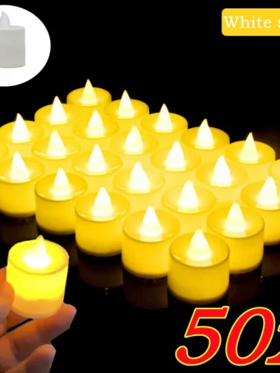 50/24PCS LED Simulation Candle with Switch Battery Tealights Candles Flameless Candle Warm Light