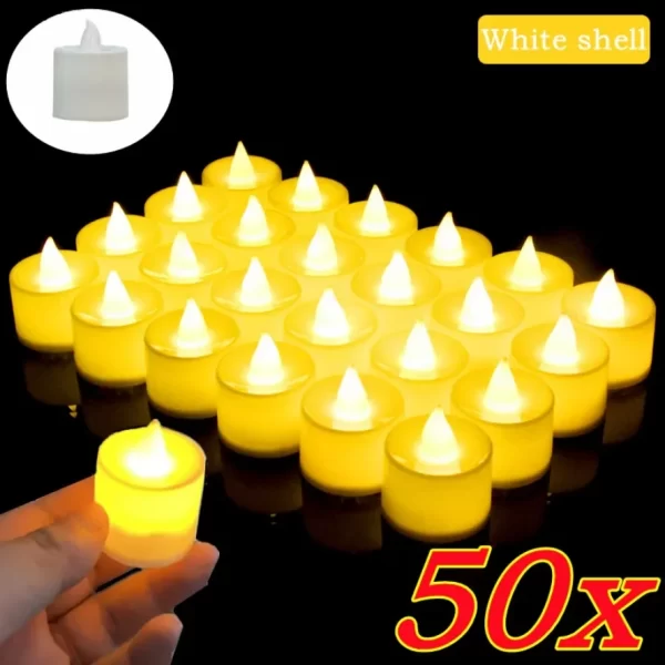 50/24PCS LED Simulation Candle with Switch Battery Tealights Candles Flameless Candle Warm Light