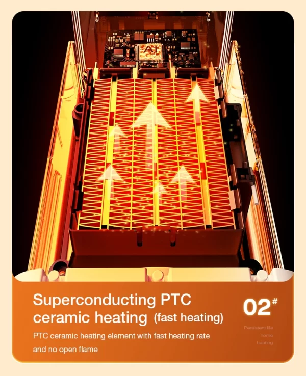 Portable PTC ceramic electric heater with multi-stage adjustment, silent, small household fan - Image 14