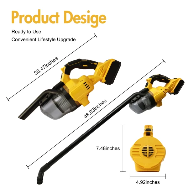Vacuum Cleaner Cordless Handheld 20V Electric Vacuum Designed 500W Car Cleaning Hard Floor Household Appliance Carpets Household - Image 11