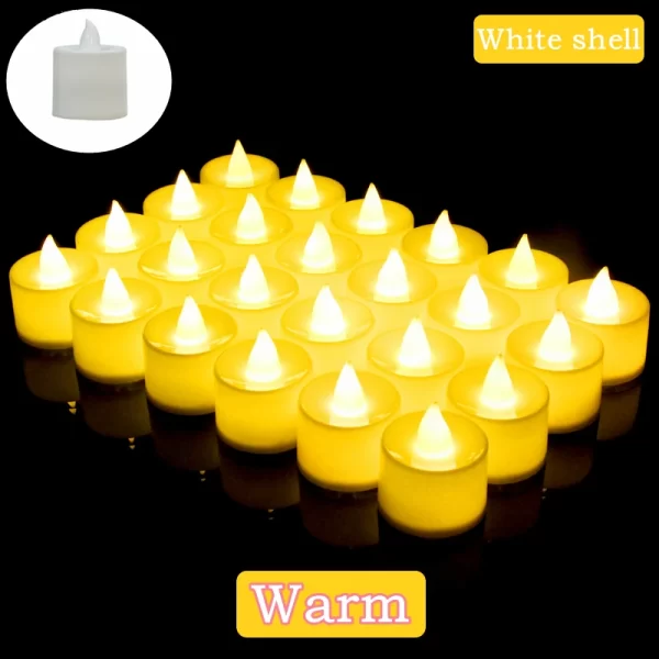 50/24PCS LED Simulation Candle with Switch Battery Tealights Candles Flameless Candle Warm Light - Image 7