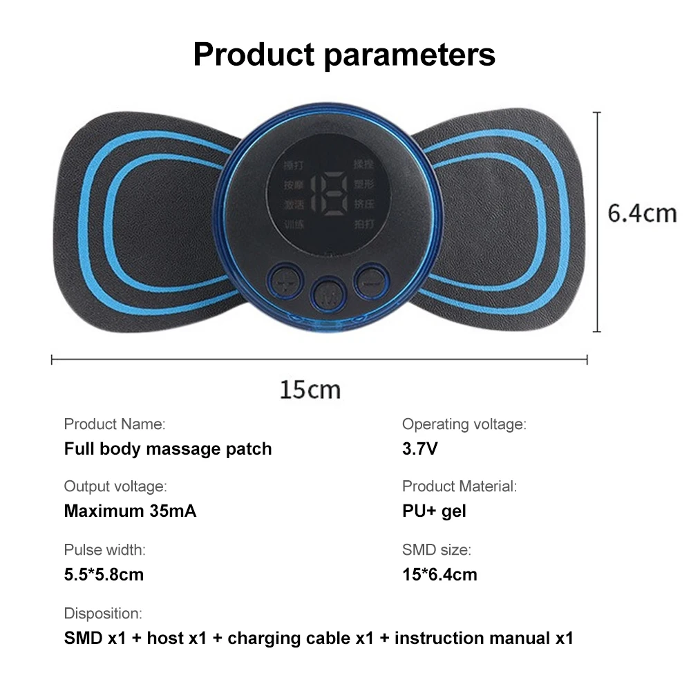 Neck Massager Mini Electric Neck Massage EMS Cervical Back Vertebra Massage Patch 8 Modes - Image 6