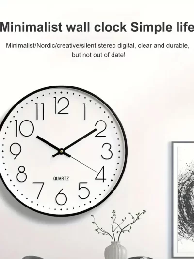 8 Inch Mute Quartz Wall Clock Cubic Digital Clock