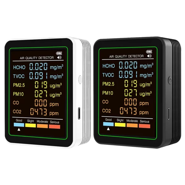 6-in-1 Air Quality Monitor Real-Time Air Quality Tester Portable Temperature Humidity Detector - Image 13