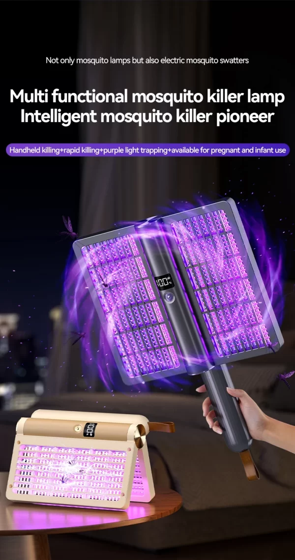 Electric Shock Mosquito Swatter Foldable Zapper Anti Mosquito Lamp Repellent Killer Rechargeable - Image 11