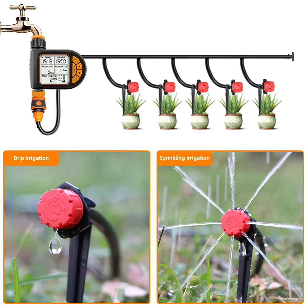 MUCIAKIE 20M Smart Garden Timer Irrigation Set IPX5 Waterproof LCD Automatic Watering Controller Set With Rain Sensor - Image 6