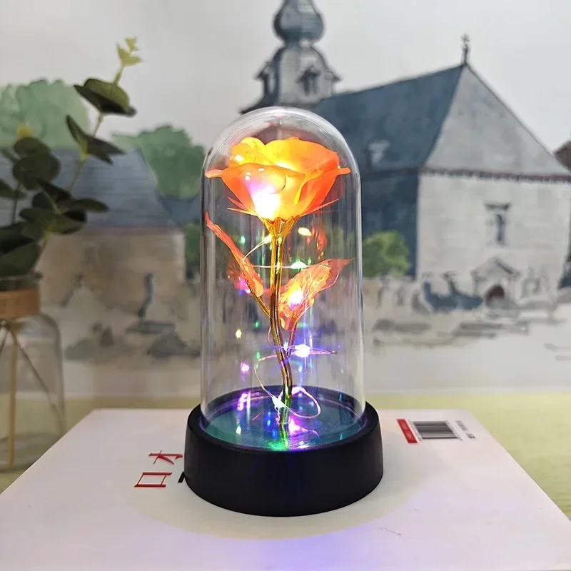 Artificial Rose Flowers Valentines Day Gift for Girlfriend Eternal Rose LED Light - Image 8