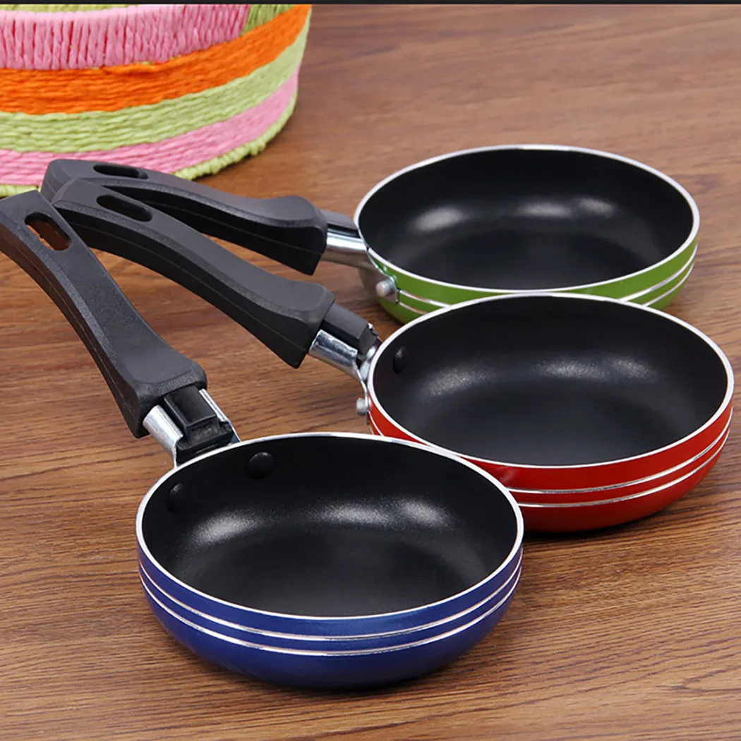 12cm/14cm/16cm Mini Frying Pan Non-Stick Steel Frypan Pot Saucepan - Image 4