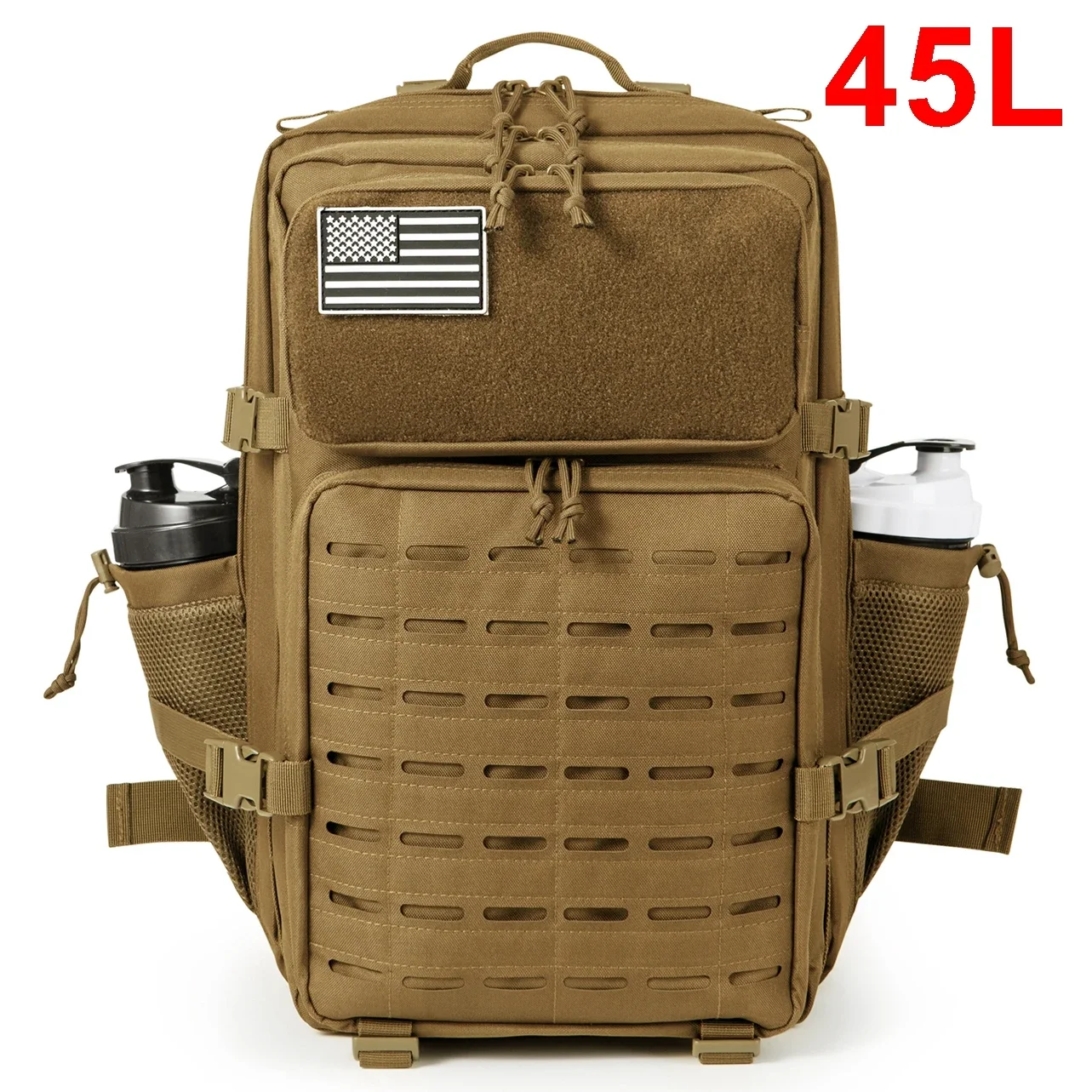 25L/45L Tactical Backpack for Men and Women Outdoor Survival Bug Out Bag Rucksack Hking with Bottle Holder - Image 13