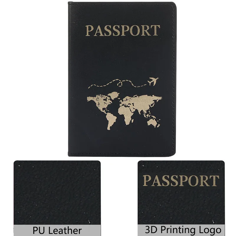 Lover The World Map Passport Cover Hot Stamping Simple Plane Women Men Travel Passport Case - Image 39