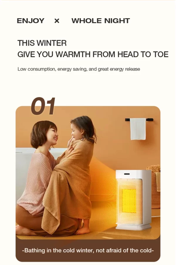 Portable PTC ceramic electric heater with multi-stage adjustment, silent, small household fan - Image 21