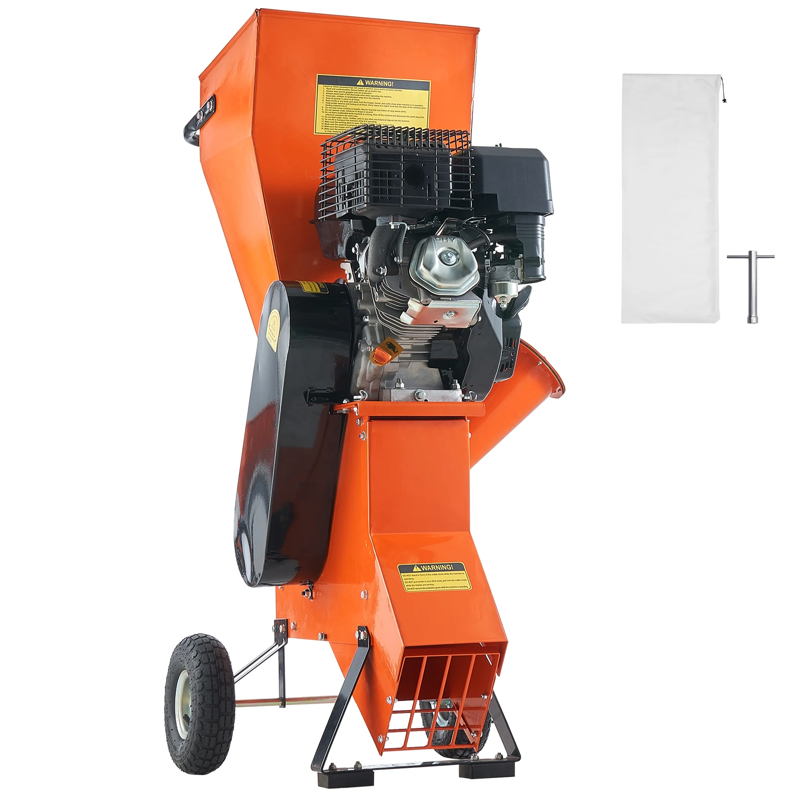 SucceBuy Wood Chipper Shredder Mulcher Heavy Duty Gas Powered 4.1/8.6KW Woodchipper Fast Wood Chipping