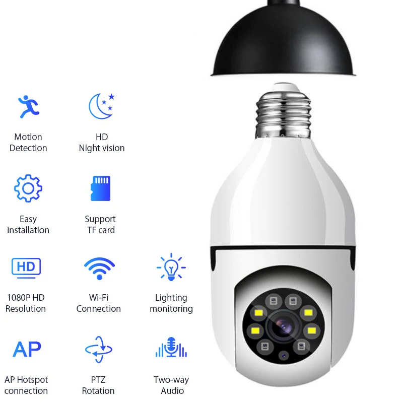 4G WiFi IP Camera E27 Bulb Cam 3MP Wireless Baby Monitor AI Tracking Security Video Surveillance Pet Cam - Image 9