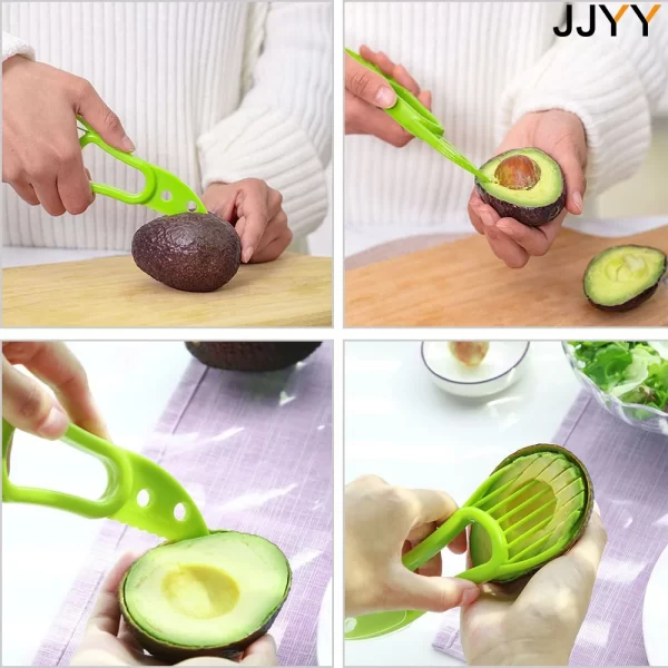 JJYY 3 In 1 Avocado Slicer Shea Corer Butter Fruit Peeler Cutter Pulp Separator - Image 13