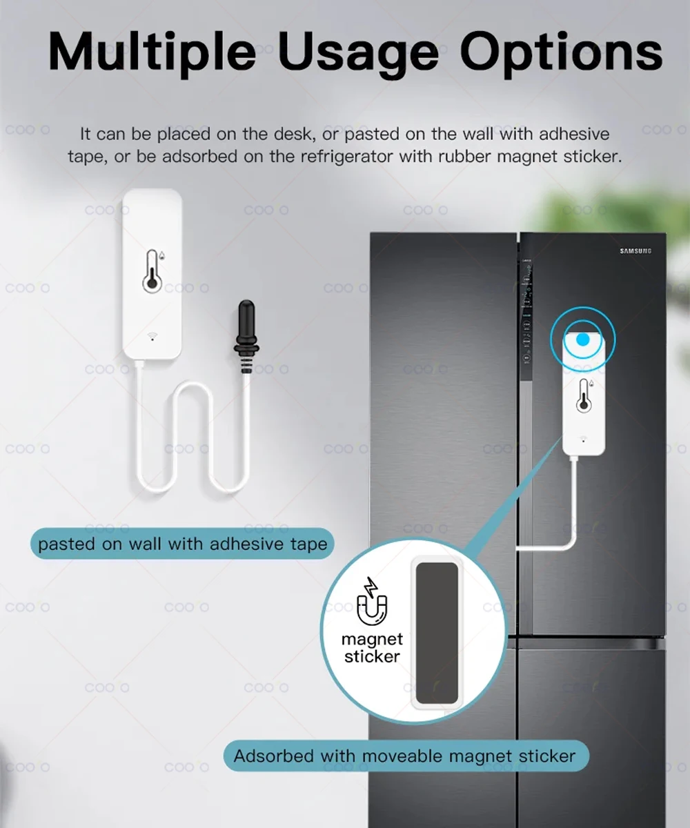 Tuya WiFi Temperature Humidity Sensor with External Probe Wireless Thermometer App Monitor for Freezer, Refrigerator, Fish Tank - Image 8