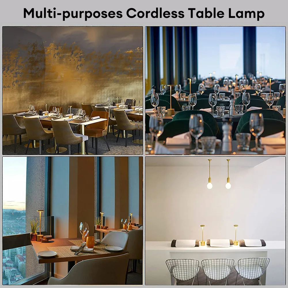 Classic Table Lamp USB Rechargeable Night Light Stepless Dimming Touch Desk Lamp 3 Colors - Image 28