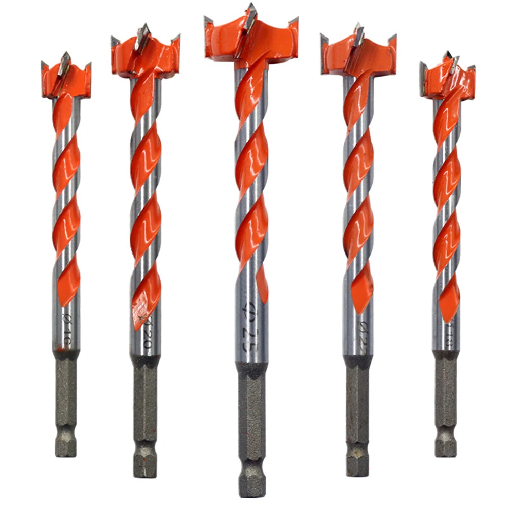 1PC Extended Woodworking Hole Opener Alloy Thread Drill Bit With Hexagonal Handle
