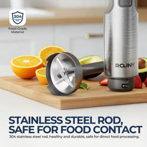 ROUNY 4-in-1 Hand Immersion Blender 1000W Powerful, Stainless Steel Stick Food Mixer - Image 2