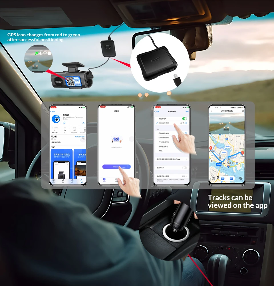 Dash Cam 4K UHD Recording Car Camera DVR Night Vision Video Recorder Built-In Wi-Fi Support GPS 24H Parking - Image 16