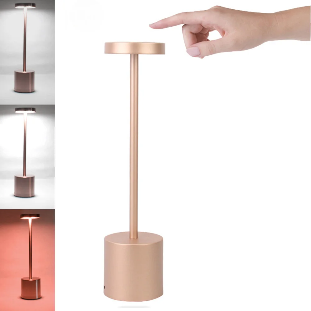 Classic Table Lamp USB Rechargeable Night Light Stepless Dimming Touch Desk Lamp 3 Colors - Image 7