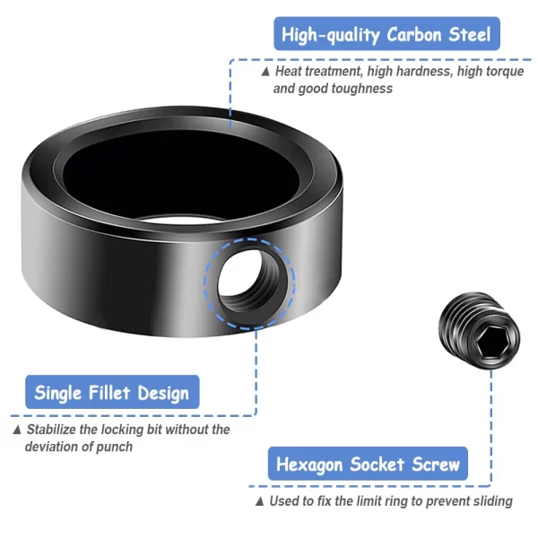 Steel Drill Stop Collar Kit - Metric Adjustable Depth Limiter Rings - Image 25