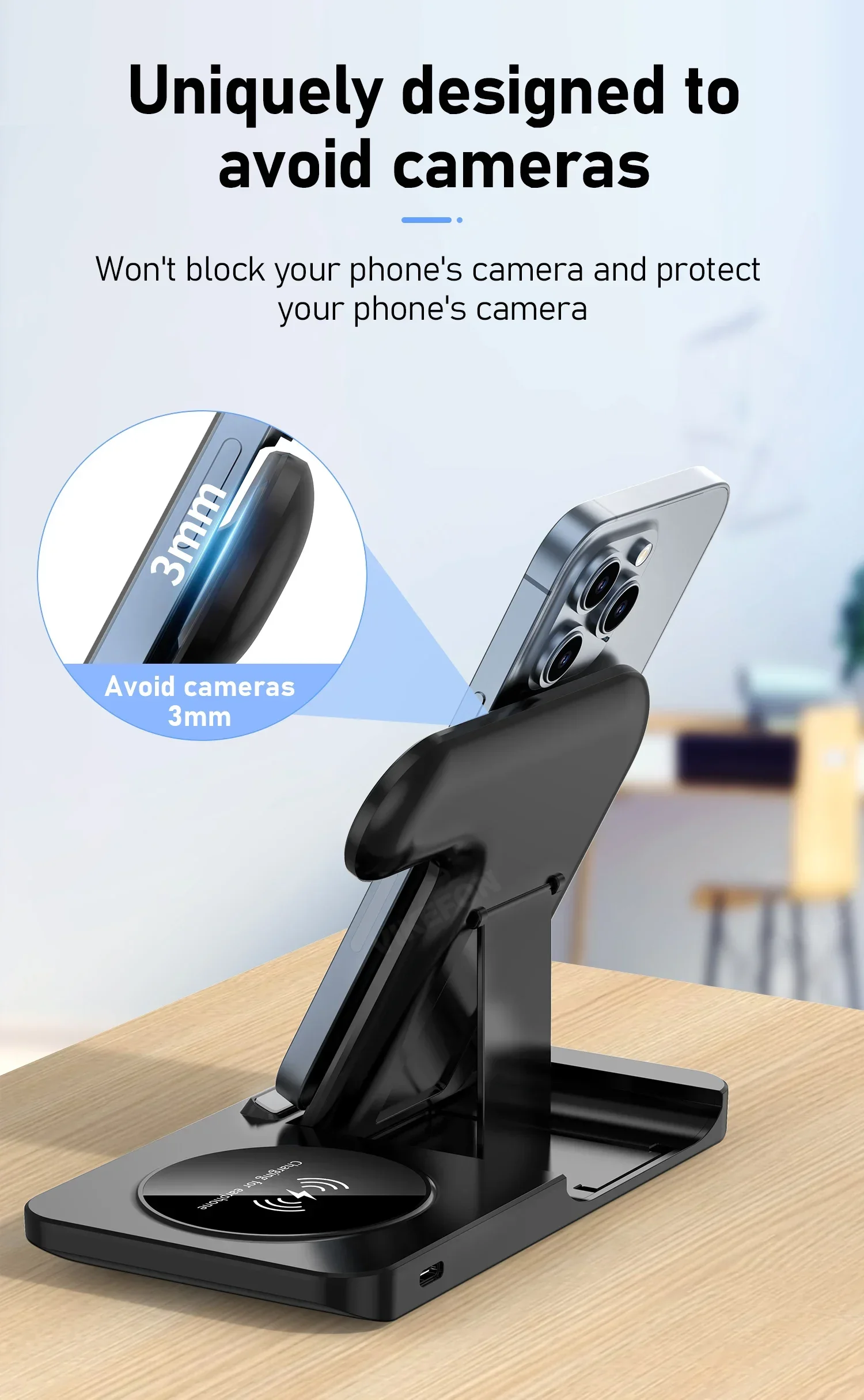 30W LED Fast Wireless Charger Stand 3 in 1 Foldable Charging Station For iPhone 15 14 13 12 11 Apple Watch 9 8 7 6 5 Airpods Pro - Image 36