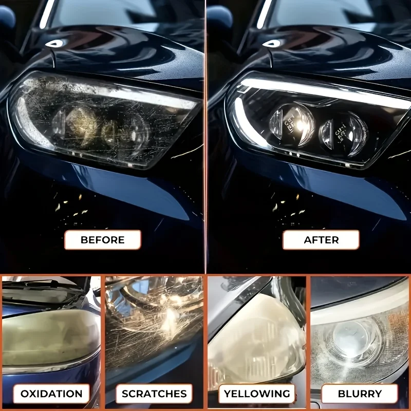 Car Headlight Restoration Polishing Kit - Scratch Remover & Oxidation Cleaner - Image 3
