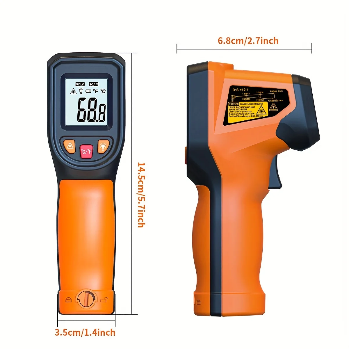 NJTY T600T600A Laser Temperature Gun Infrared Thermometer Sensor Handheld Non-contact IR LCD - Image 14