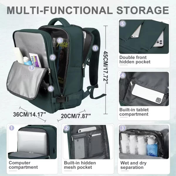 Easyjet Cabin Bag 45x36x20 Backpack, 40x20x25 Ryanair Carry-Ons, Women/Men Aeroplane Travel Backpack - Image 3